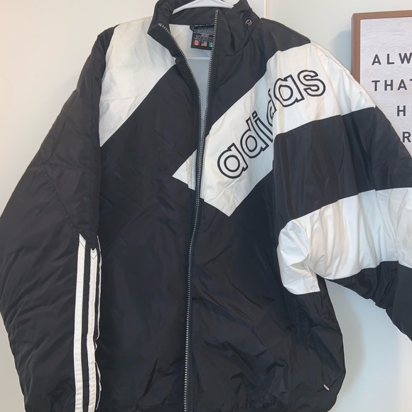 Vintage Adidas 3 Stripe Puffer Jacket Size L - Picture 1 of 8